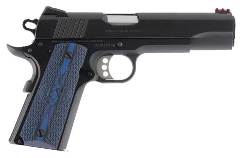 Colt 1911 Competition Pistol O1970CCS, 45 ACP, 5", Blue G10 Grips w/Logo, Blued Finish, 8 Rds