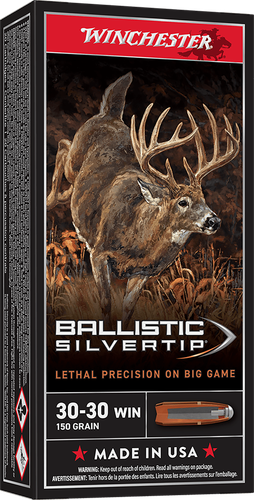 Winchester Supreme Rifle Ammunition SBST3030, 30-30 Winchester, Ballistic Silvertip, 150 GR, 2390 fps, 20 Rd/bx