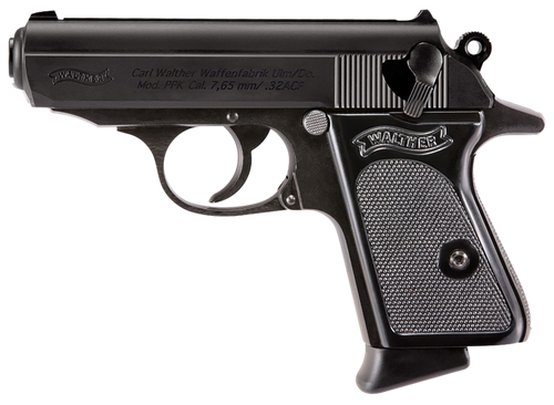 Walther PPK/S Pistol 4796023, 32 ACP, 3.30in, Textured Polymer Grips, Black Finish, 7 Rds