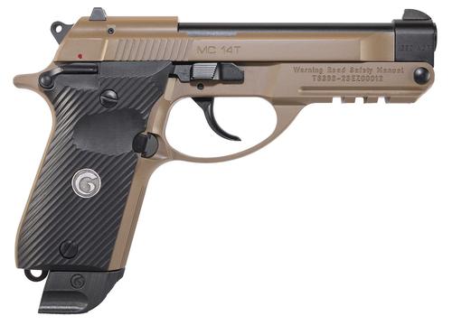 EAA MC 14T Solution Pistol 390860, 380 ACP, 4.50in, Black Grips, Flat Dark Earth Finish, 13 Rds