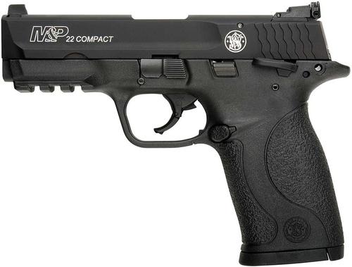 Smith & Wesson M&P22 Compact Pistol 108390, 22 Long Rifle, 3.6 in, Black Polymer Grips, Black Finish, 10 Rd