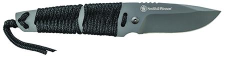 Smith & Wesson Tanto Full Tang Fixed Knife w/Plain Edge & Paracord Wrap Handle (SW910TAM)