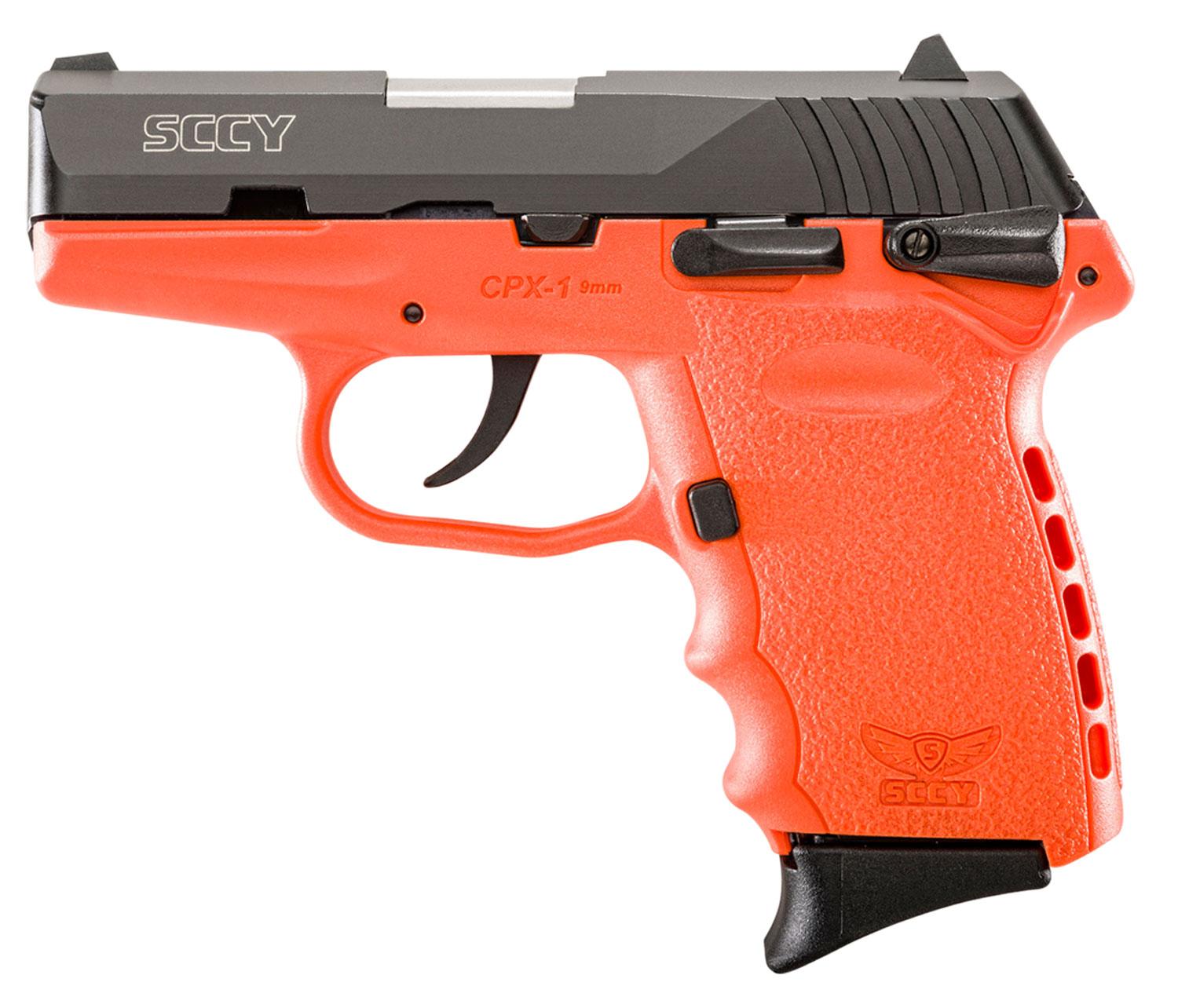 SCCY Industries CPX-1 Pistol CPX1CBOR, 9mm, 3.1", Orange Polymer Grip/Frame, Orange Finish, 10 Rds