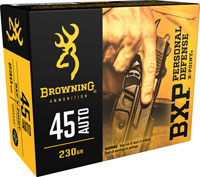 Browning BXP Personal Defense Pistol Ammunition B191700451, 45 ACP, JHP, 230 GR, 920 FPS, 20 Rd/Bx