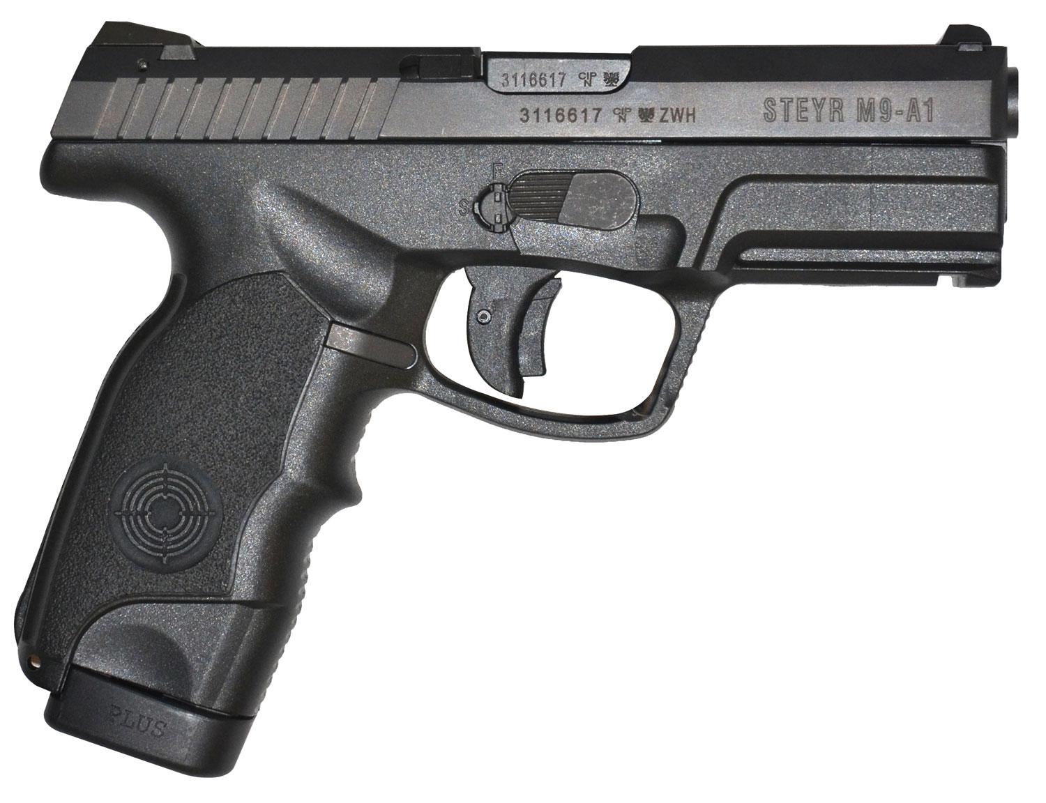 Steyr M9-A1 Pistol 39.723.2K, 9mm Luger, 4", Black Polymer Grips, Black Finish, 17 Rd