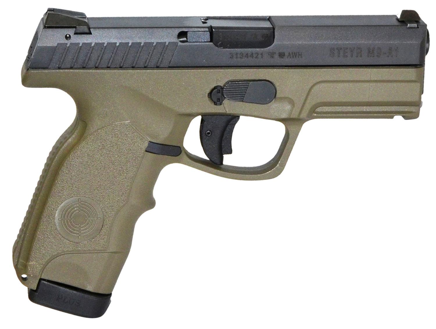 Steyr M9-A1 Pistol 39.725.2K, 9mm Luger, 4", Green Polymer Grips, Green Finish, 17 Rd