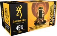 Browning Training & Practice Pistol Ammunition B191800454, 45 ACP, Full Metal Jacket, 230 GR, 920 fps, 100 Rd/Bx