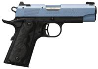 Browning Arms 1911 Black Label Pistol 051898490, 22 LR, 3.63", Black Laminate Wood Grips, Polar Blue Cerakote Slide, 10 Rds