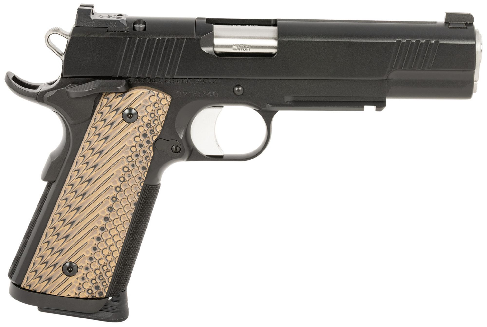 Dan Wesson 1911 Specialist Semi Auto Pistol 01799, 45 ACP, 5", OR, Black/Brown G10 Grips, Black Duty Finish, 8 Rds