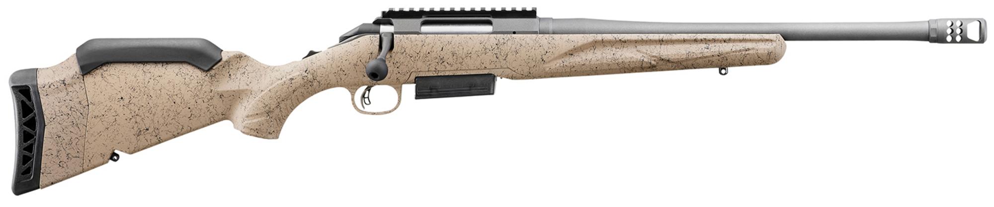 Ruger American Ranch Gen II Rifle 46922, 450 Bushmaster, 16.40", FDE Splatter Gen II American Ranch Stock, Gun Metal Gray Cerakote, 3 Rds