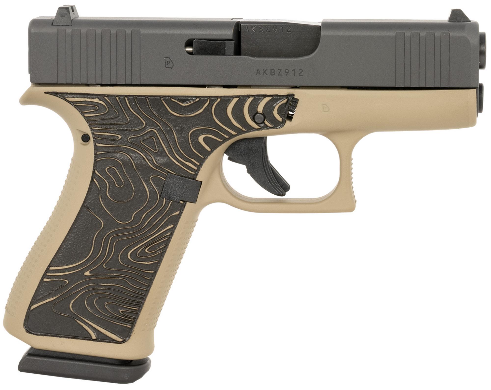 Glock 43X UX4350204EXPCT, 9mm Pistol, 3.41", Brown/Tan Textured Grips, Coyote Tan Finish, 10 Rds
