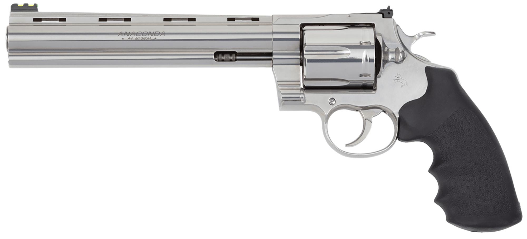 Colt Anaconda Target Revolver,  ANACONDASP8RFT, 44 Mag, 8", Rubber Grips, Stainless Steel Finish, 6rd