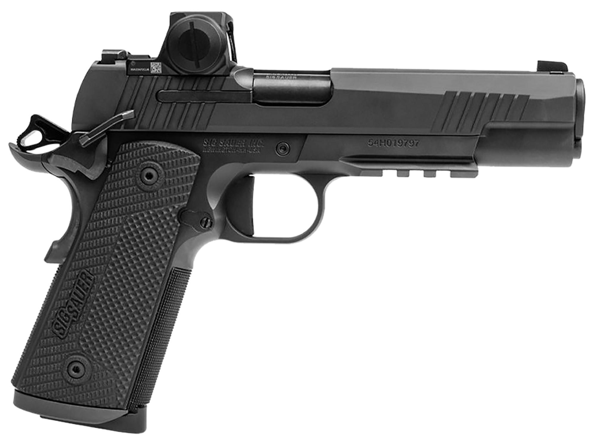 Sig Sauer 1911 X-Series Semi Auto Pistol 1911XR45BXR3RXX, Romeo X RDS, 45 ACP, 5", Black G10 Grips, Black Nitron Finish, 8 Rds