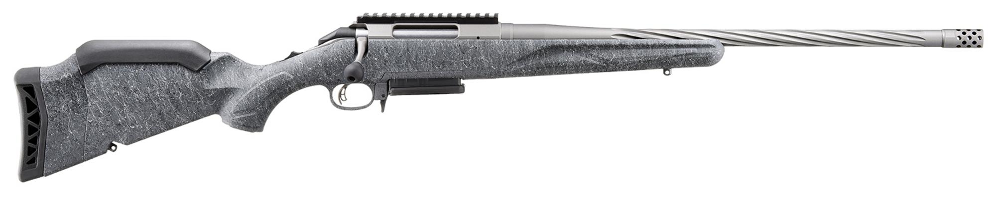 Ruger American Gen II, Bolt Action Rifle, 6mm Creedmoor, 20" Cobalt Cerakote Threaded Barrel, Adjustable Gray Splatter Stock, 3 Rds, 46912