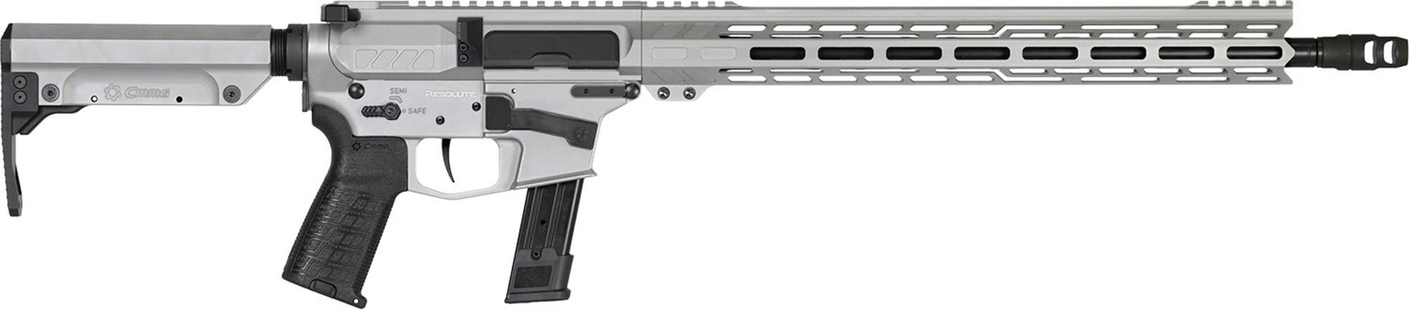 CMMG MK17 Rifle 92A530FTI, 9mm, 16.10", CMMG 6 Position RipStock, Titanium Finish, 21 Rds