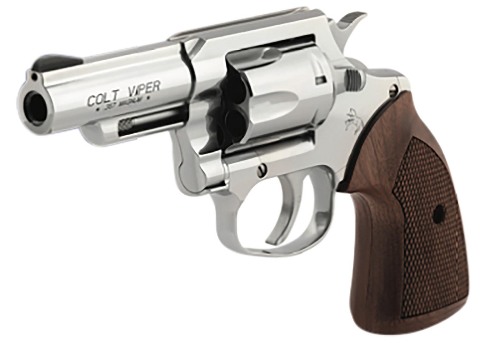 Colt Viper Revolver, VIPERSP3WRR, 357 Mag, 3", American Walnut Grips, Stainless Steel Frame Finish, 6rd