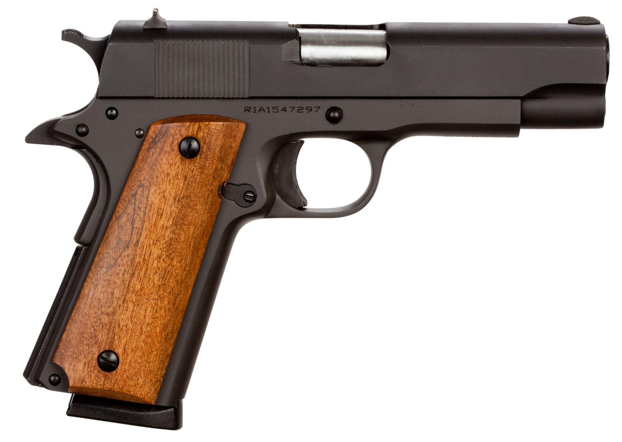 Rock Island Armory 1911A1 CA* Pistol 51417, 45 ACP, 4.20", Wood Grips, Black Parkerized Finish, 8 Rds