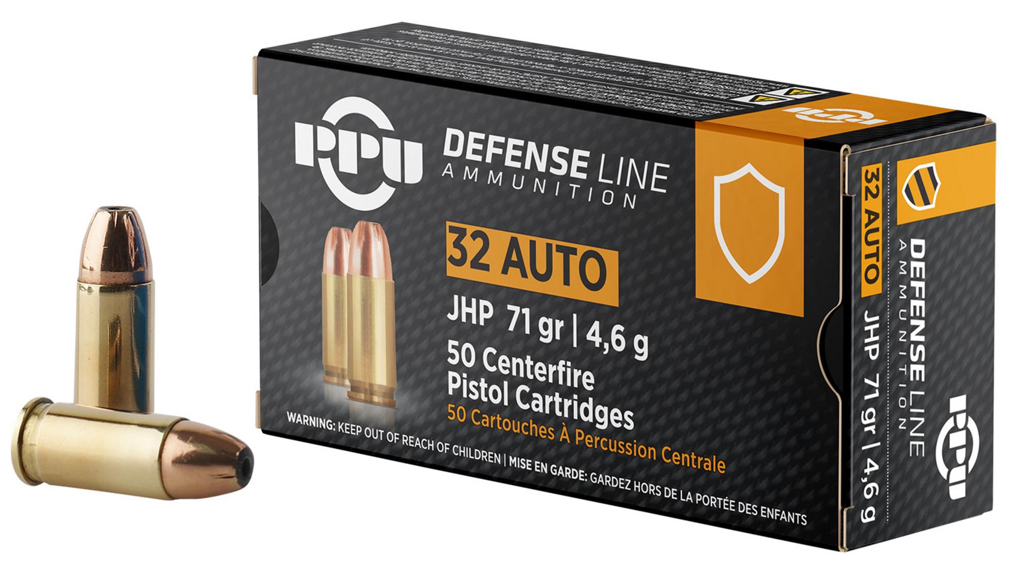 Prvi Partisan Pistol Ammunition PPD32A, 32 ACP, JHP, 71 gr, 902 fps, 50 Rd/Bx