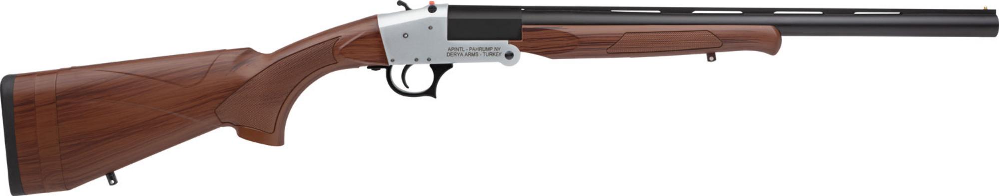 Rock Island Traditional Single Shotgun TK113, 12 Gauge, 20", 3" Chmbr, Silver Anodized Metal Finish & Woodgrain Synthetic Stock