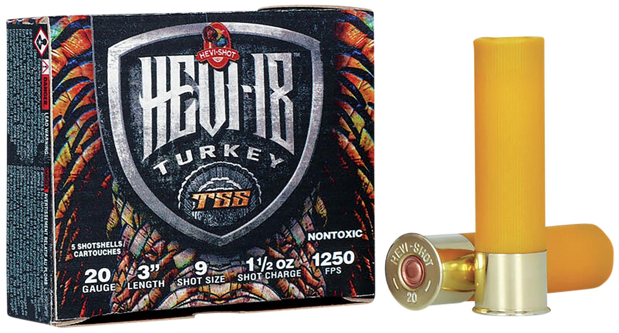 HEVI-Shot HEVI-18 TSS Turkey Shotshells HS7009, 20 Gauge, 3", 1 1/2 oz, 1250 fps, #9 Shot, 5 Rds/box