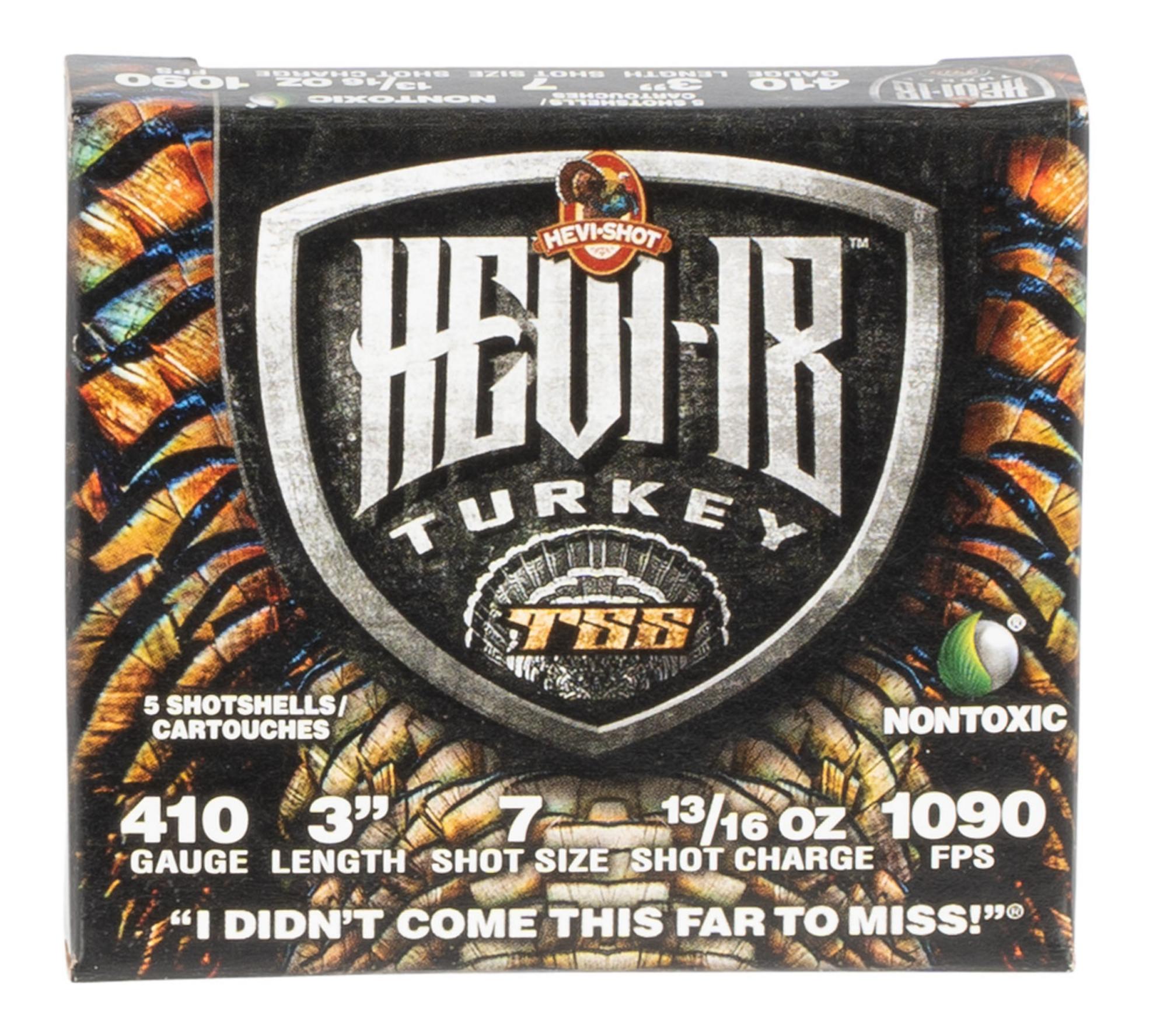 HEVI-Shot HEVI-18 TSS Turkey Shotshells HS1007, 410 Gauge, 3", 13/16 oz, 1090 fps, #7 shot, 5 Rds/box