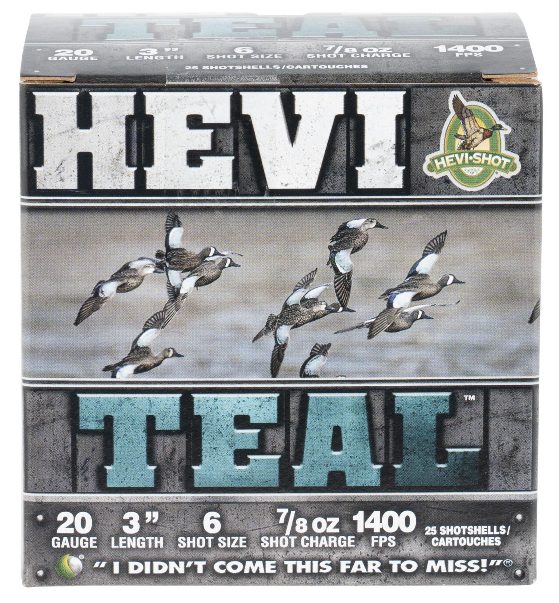 HEVI-Shot HEVI-Teal Shotshells HS62006, 20 Gauge, 3", 7/8 oz, 1400 fps, #6 Steel Shot, 25 Rds/box