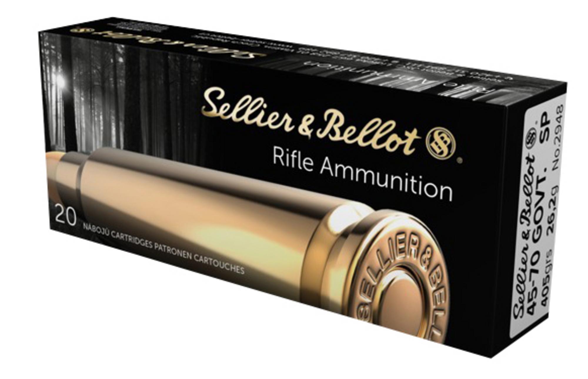 Sellier & Bellot Rifle Ammunition SB4570A, 45-70 Gov, Soft Point, 405 gr, 1509 fps, 20 Rd/Bx