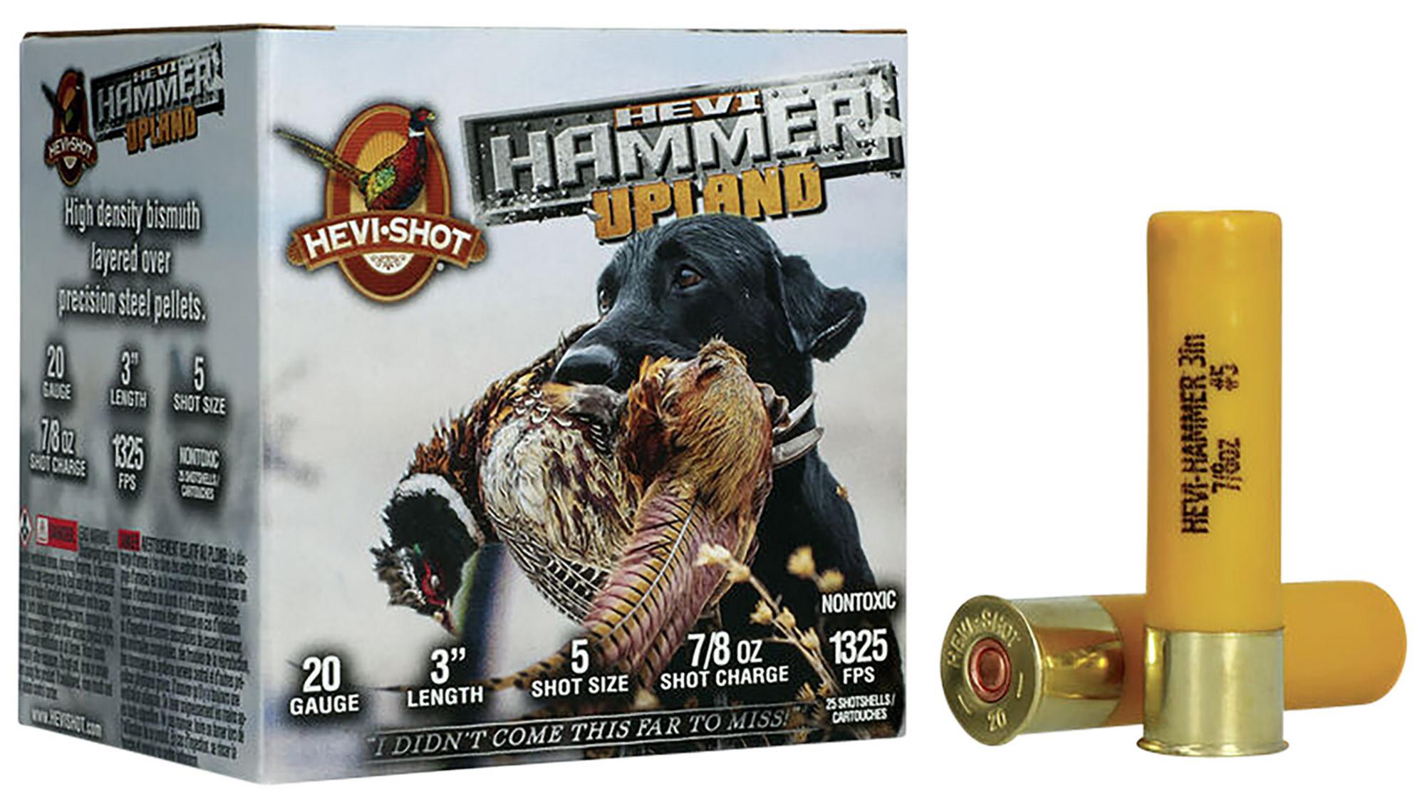 HEVI-Shot HEVI-Hammer Upland Shotshells HS29225, 20 Gauge, 3", 7/8 oz, 1325 fps, #5 Shot, 25 Rds/box