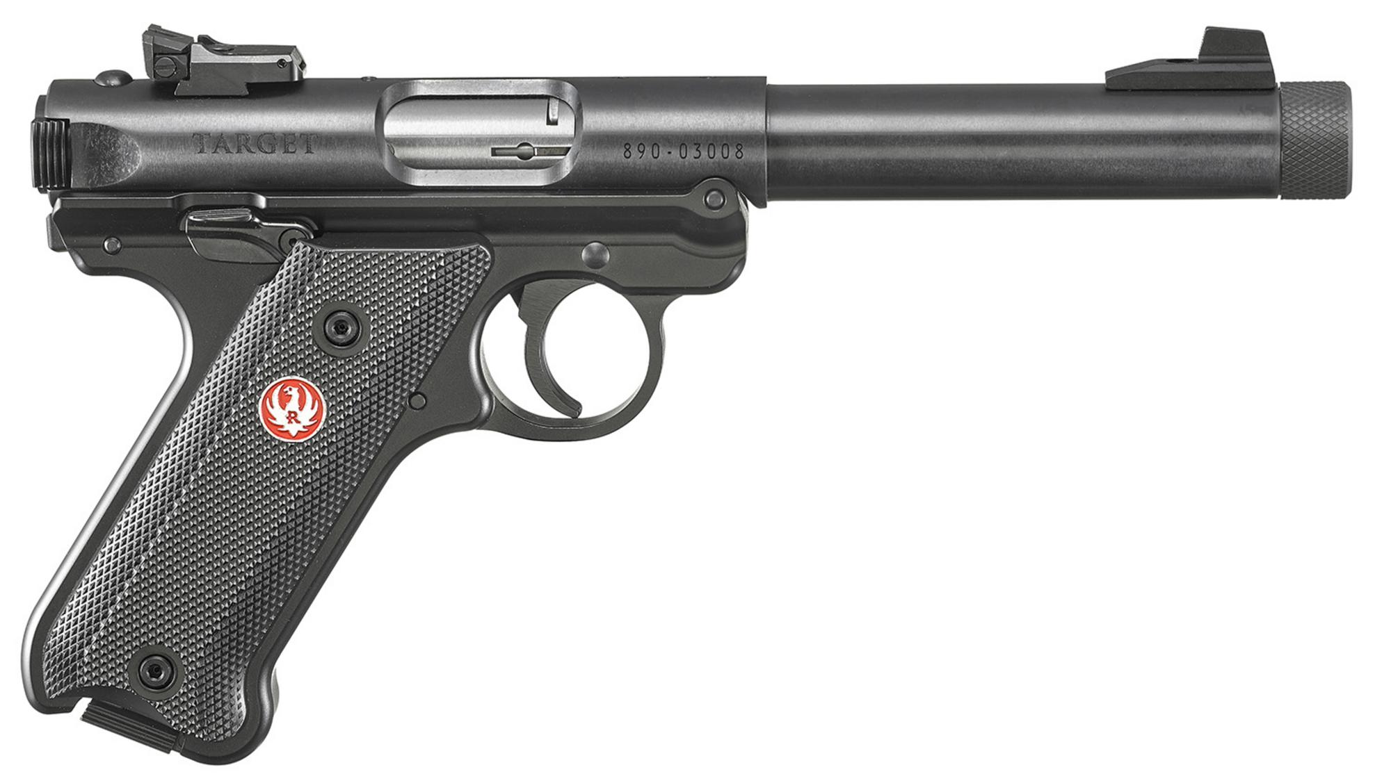 Ruger Mark IV Target Pistol 40178, 22 LR, 5.5", Black Checkered Polymer Grips, Blued Finish, 10 Rds