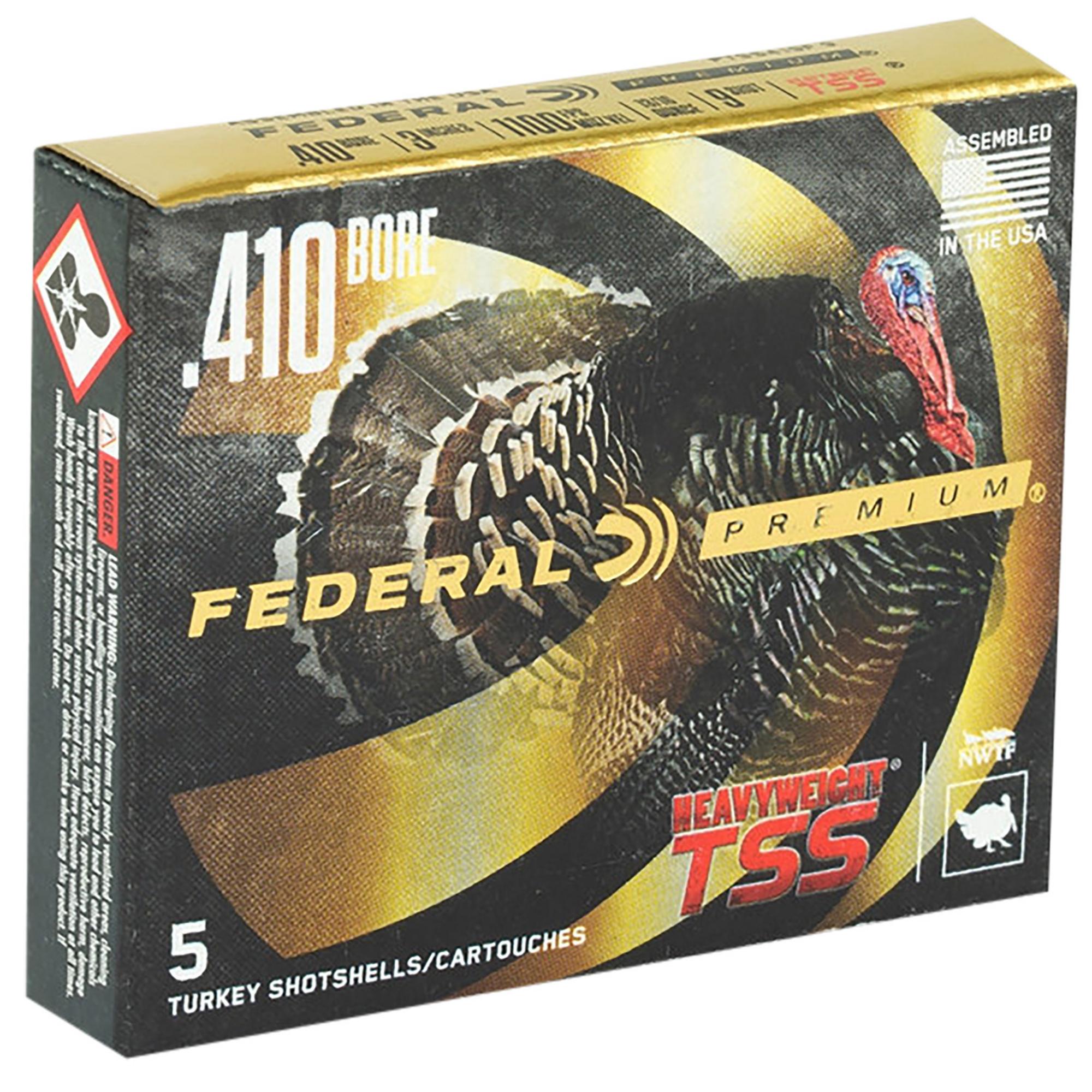 Federal Premium Turkey Heavyweight TSS Shotshells PTSS419F7, 410 Gauge, 3", 13/16 oz, 1100 fps, #7 shot, 5 Rds/box