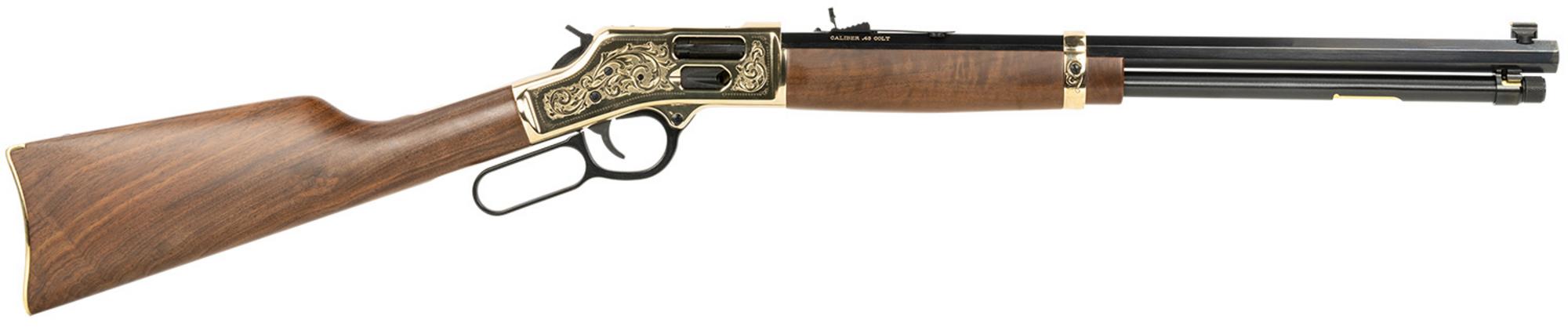 Henry Big Boy Side Gate Lever Action Rifle H006GCD, 45 Long Colt, 20", Brass Receiver, Wood Stock, 10 Rds