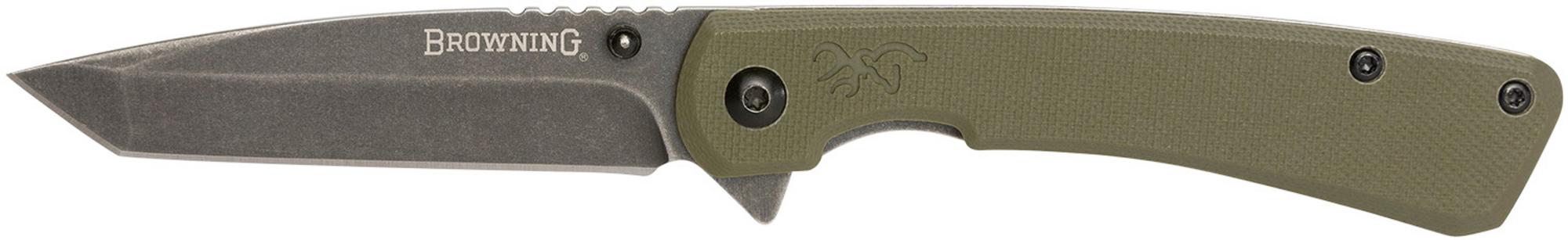Browning Branded Rock Tanto EDC Knife w/OD Green Handle (3220507)