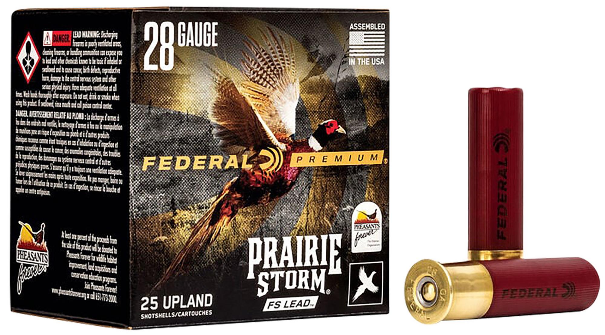 Federal Prairie Storm FS Shotshells PFX285FS6, 28 Gauge, 3", 7/8 oz, 1300 fps, #6 Lead , 25 Rds/box