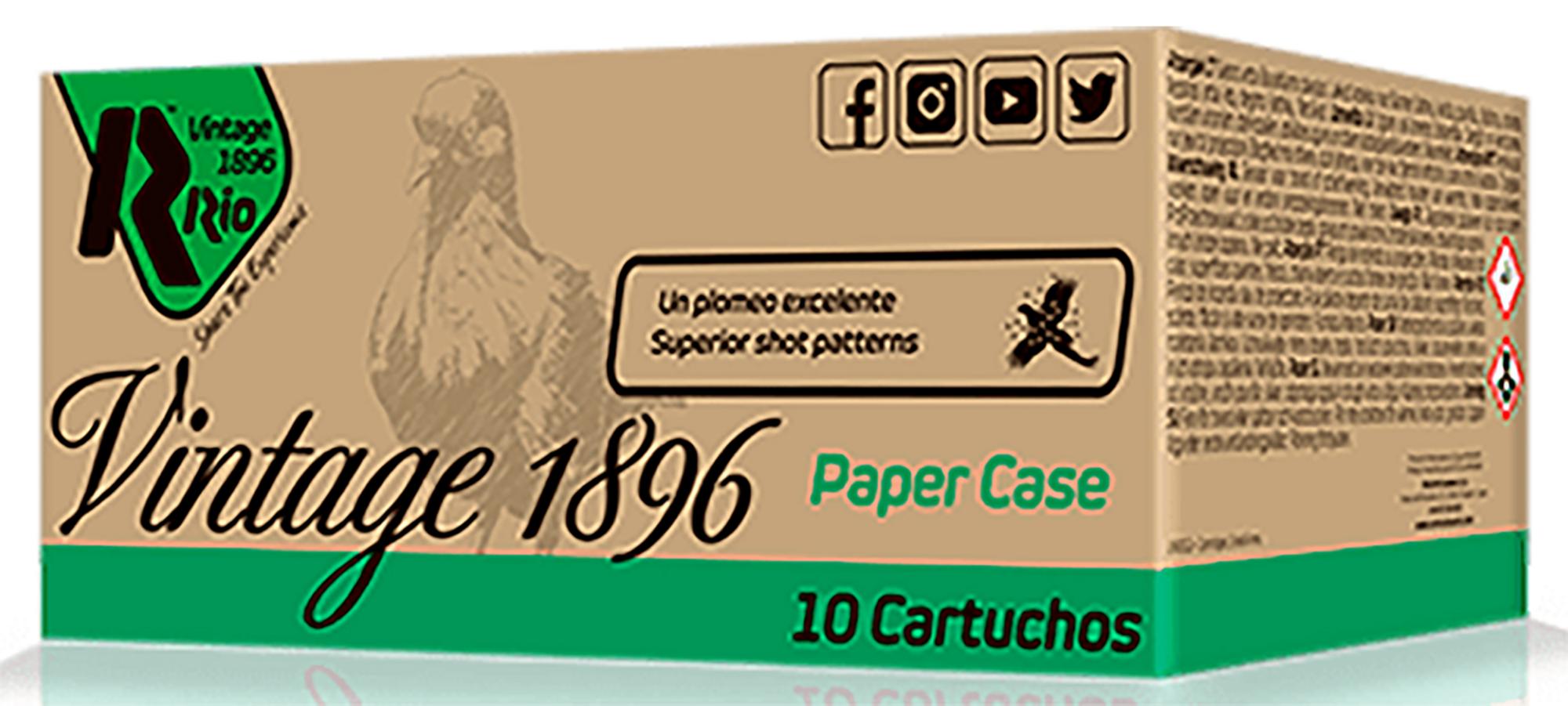 Rio Vintage 1896 Paper Flyer Shotshells VP36FHV8, 12 Gauge, 2-3/4", 1 1/4 oz, 1350 fps, #8 Lead Shot, 10 Rds/box