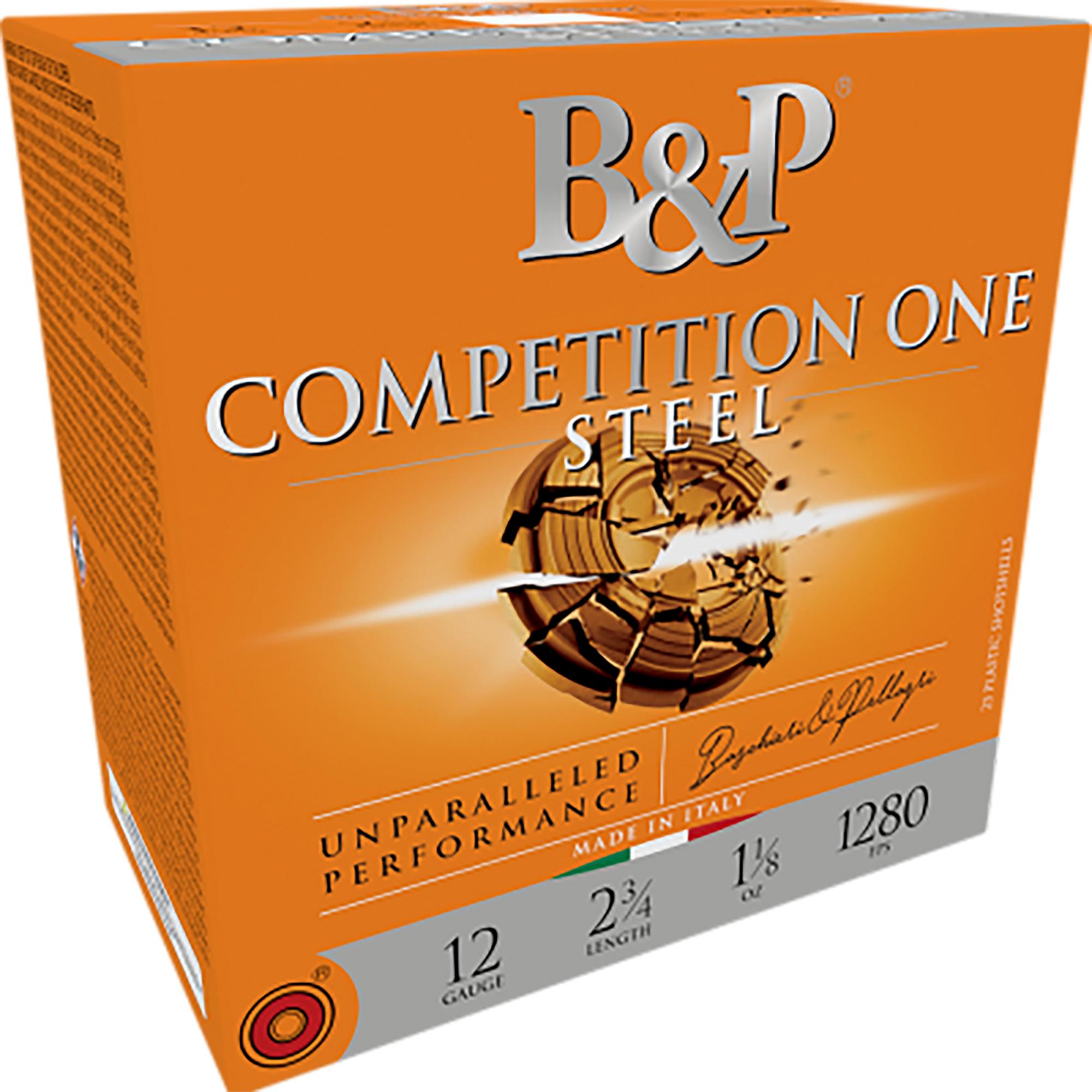 Baschieri & Pellagri Competition One Shotshells 12B18GC7, 12 Gauge, 2-3/4", 1 1/8 oz, 1280 fps, #7.5 Steel Shot, 25 Rds/box