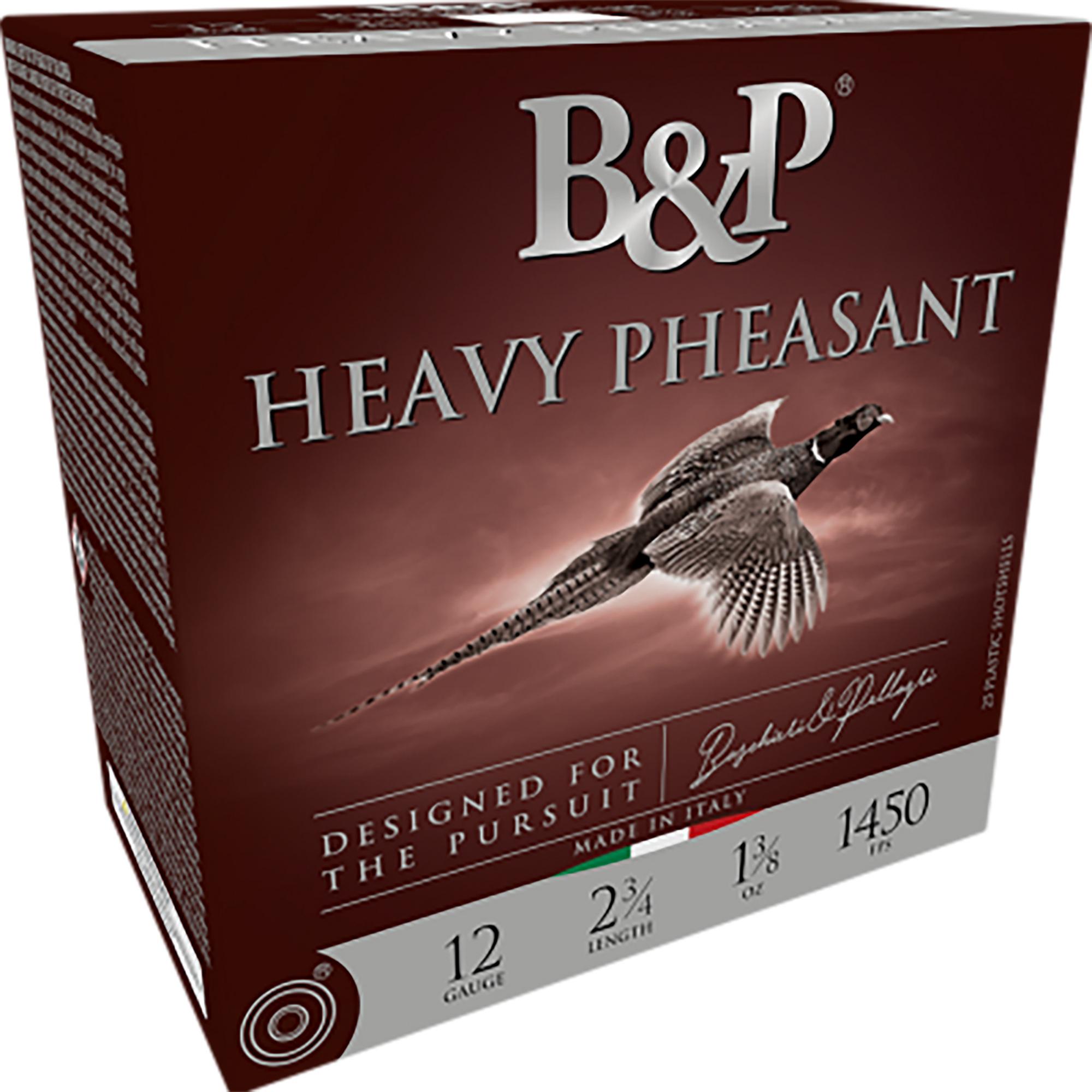 Baschieri & Pellagri Heavy Pheasant Shotshells 12B38H5, 12 Gauge, 2-3/4", 1 3/8 oz, 1450 fps, #5 Lead Shot, 25 Rds/box
