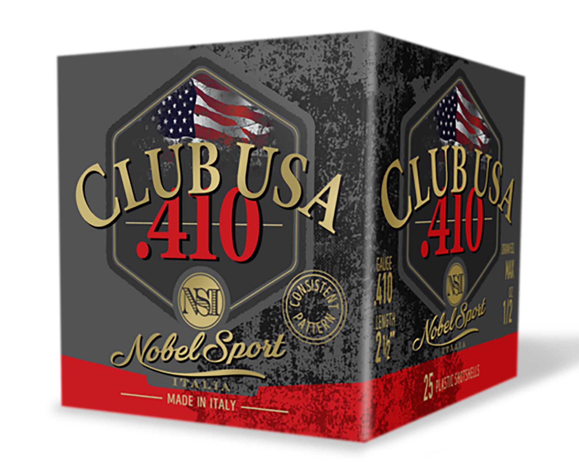 Nobel Sport Club USA Shotshells ANS41275, 410 Gauge, 2-1/2", 1/2 oz, 1240 fps, #7.5 Lead , 25 Rds/box