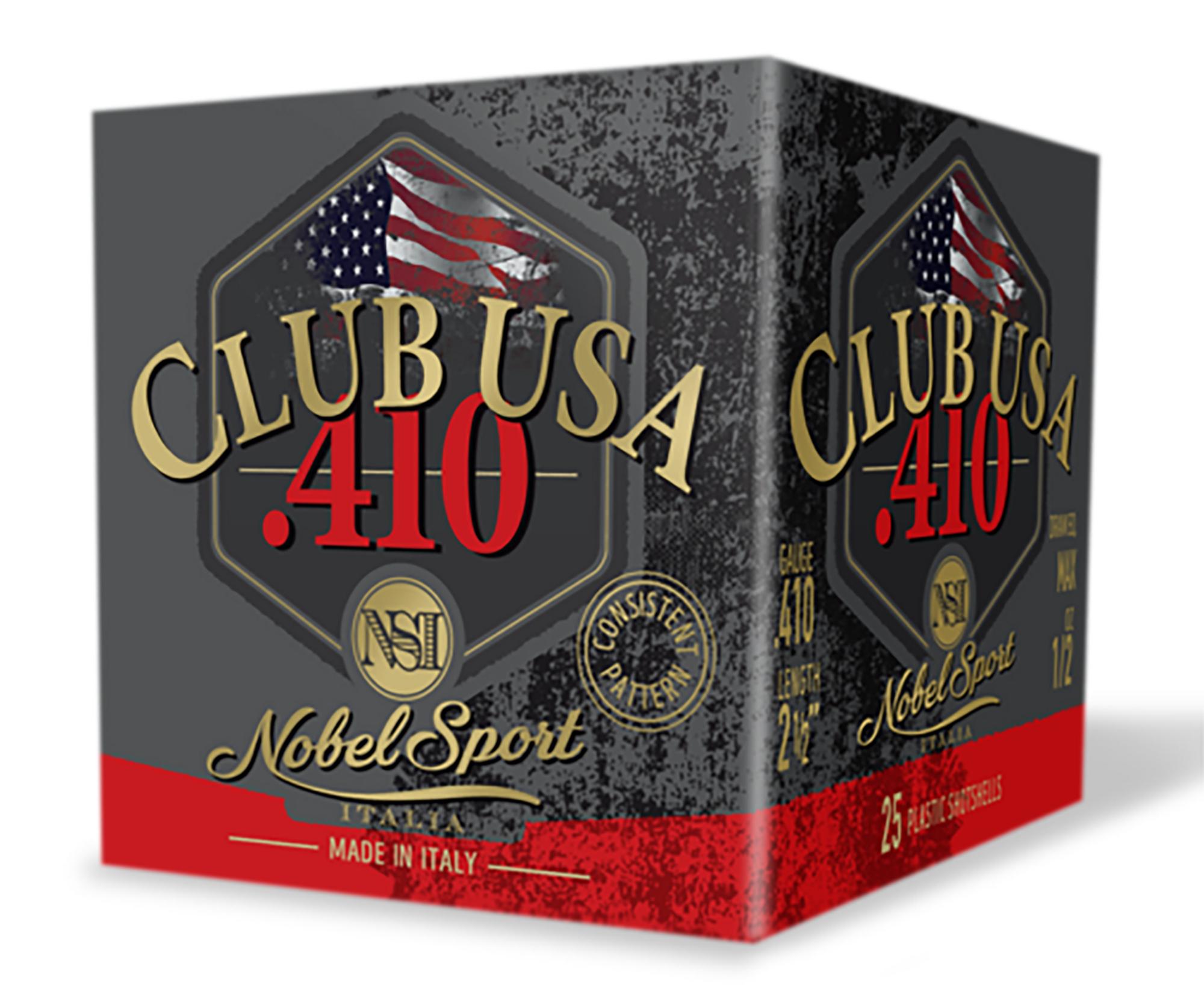 Nobel Sport Club USA Shotshells ANS4128, 410 Gauge, 2-1/2", 1/2 oz, 1240 fps, #8 Lead , 25 Rds/box