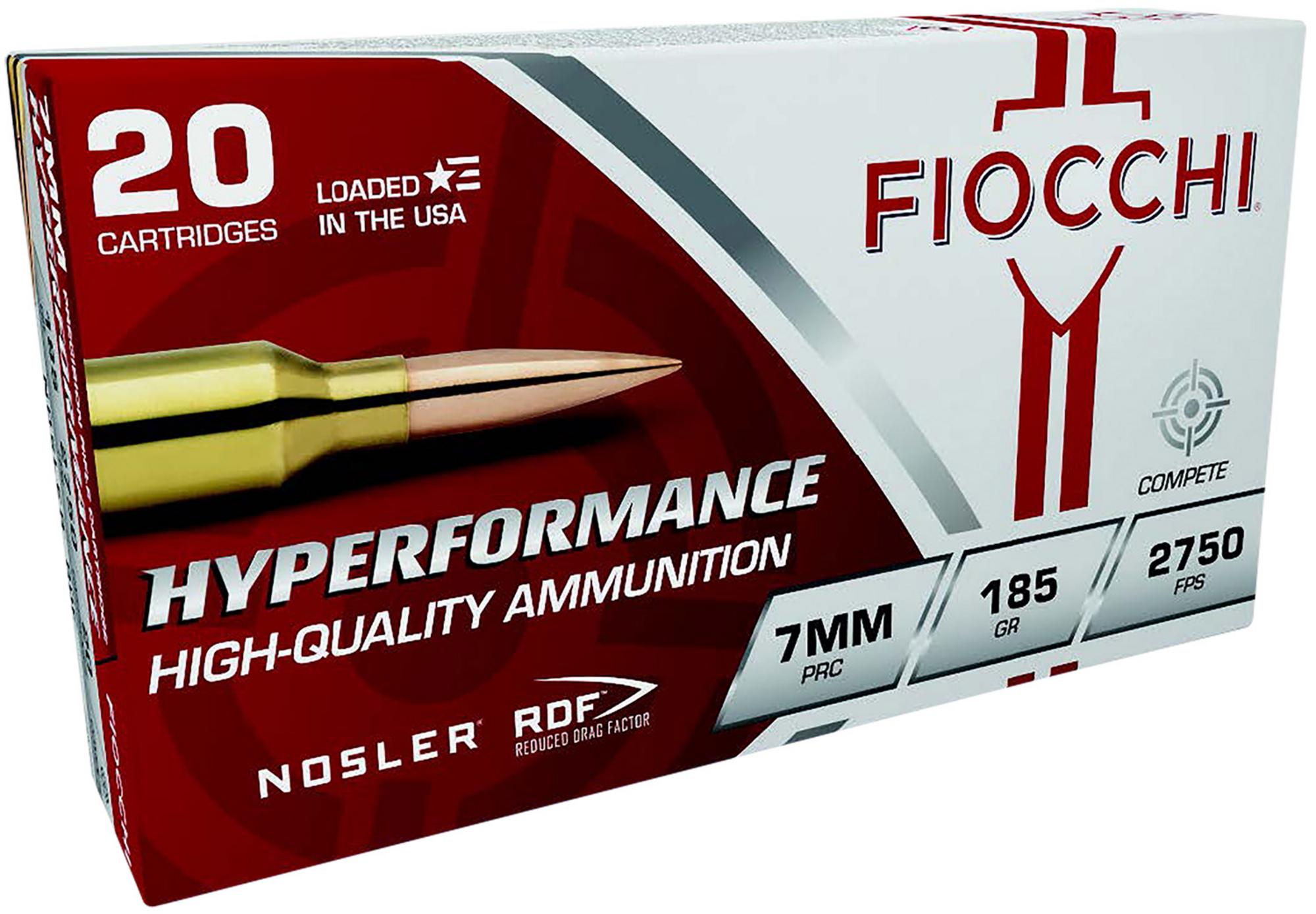 Fiocchi Hyperformance Rifle Ammunition 7PRCRD, 7mm PRC, Nosler Reduced Drag Factor, 185 gr, 2750 fps, 20 Rd/Bx