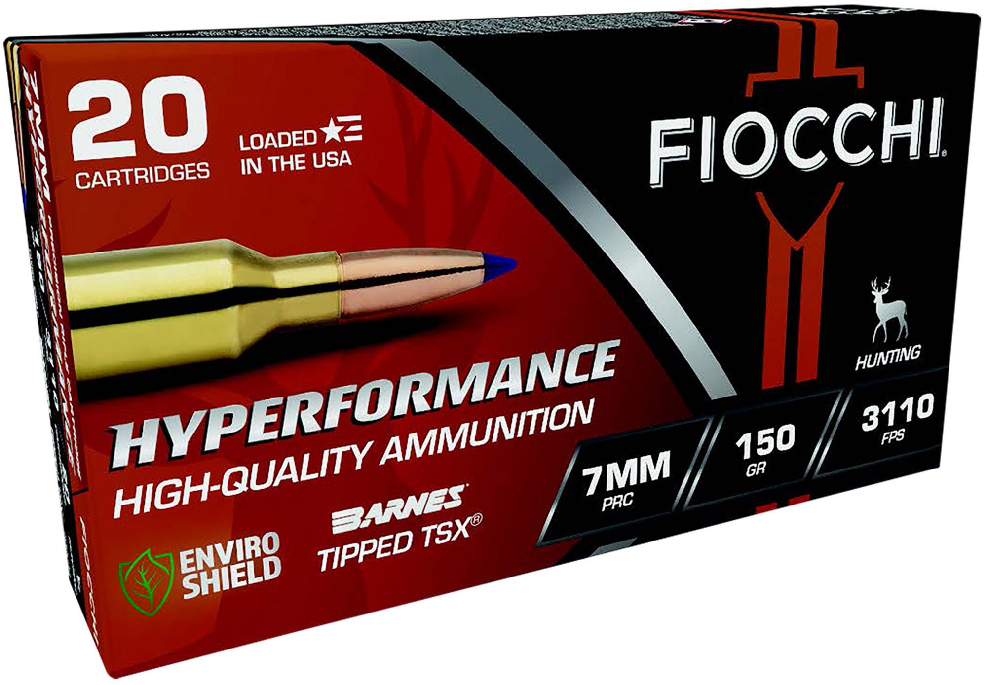 Fiocchi Hyperformance Rifle Ammunition 7PRCTT, 7mm PRC, Barnes Tipped TSX, 150 gr, 3110 fps, 20 Rd/Bx