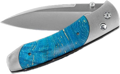 William Henry A300-8 Folding Knife, Stainless Blade, Maple Burl Handle (A3008)